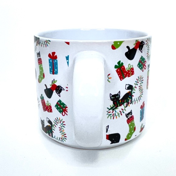 John Bartlett Pet Christmas Cats Presents All Over Print Ceramic Coffee Mug - Picture 2 of 11